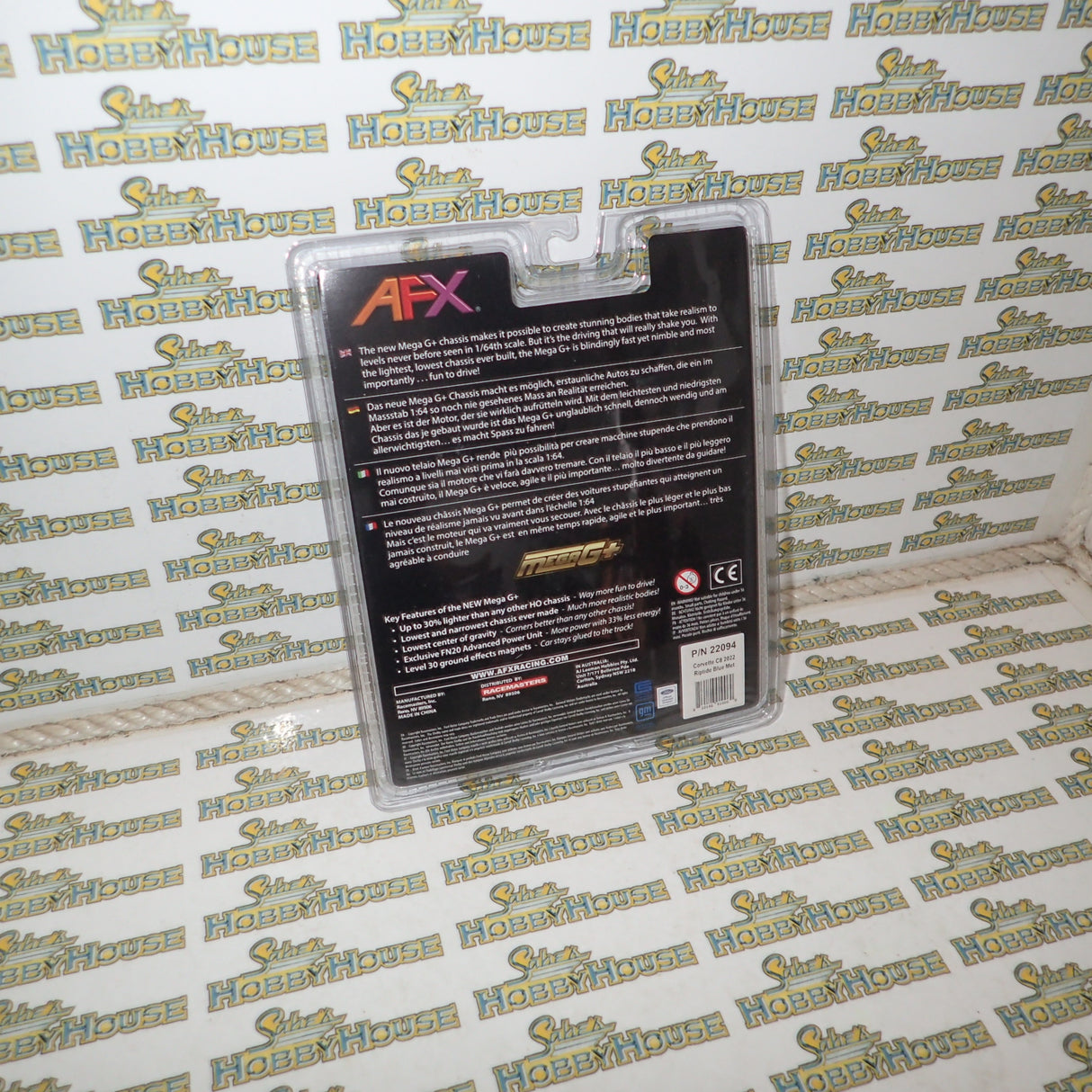 AFX 22094 - HO Scale Corvette C8 Riptide Blue Metallic Slot Car