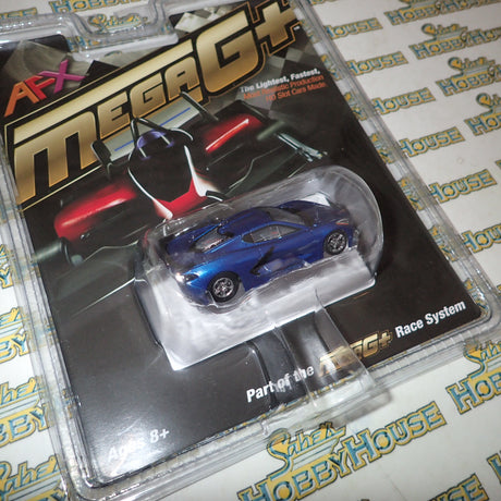 AFX 22094 - HO Scale Corvette C8 Riptide Blue Metallic Slot Car