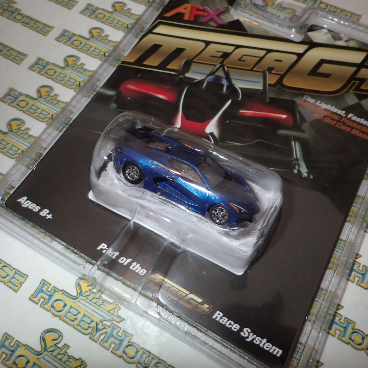 AFX 22094 - HO Scale Corvette C8 Riptide Blue Metallic Slot Car