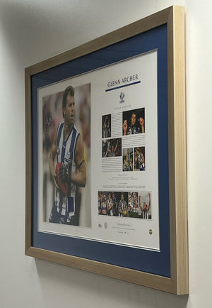 Glenn Archer Kangaroos Shinboner of the Century Featuring swatch of his match worn guernsey from his 300th game