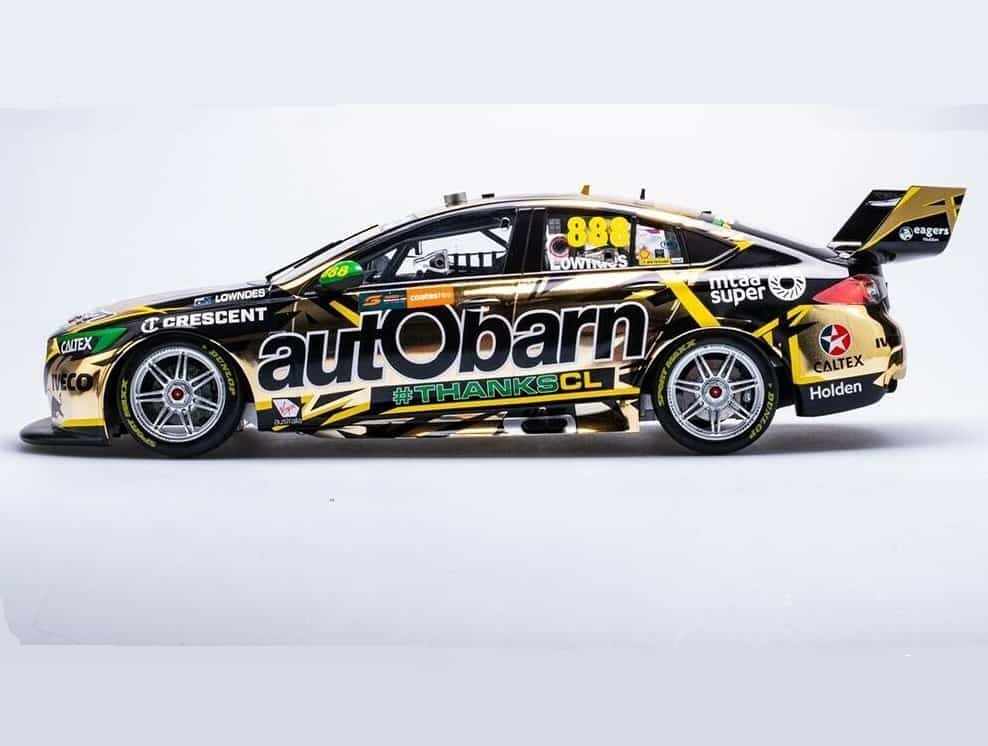 Biante B12H18E - 1/12 Scale - Holden ZB Commodore V8 Supercar COTF Autobarn Lowndes Racing #888 Craig Lowndes 2018 Coates Hire Newcastle 500 - Last Full Time Drive Gold Livery Resin Scale Model Replica