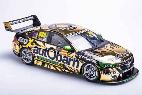 Biante B12H18E - 1/12 Scale - Holden ZB Commodore V8 Supercar COTF Autobarn Lowndes Racing #888 Craig Lowndes 2018 Coates Hire Newcastle 500 - Last Full Time Drive Gold Livery Resin Scale Model Replica