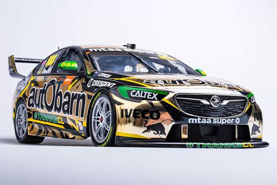 Biante B12H18E - 1/12 Scale - Holden ZB Commodore V8 Supercar COTF Autobarn Lowndes Racing #888 Craig Lowndes 2018 Coates Hire Newcastle 500 - Last Full Time Drive Gold Livery Resin Scale Model Replica