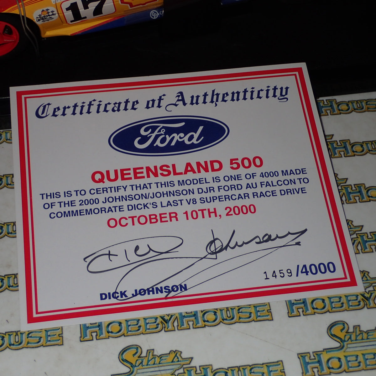 Biante B180101K - 1/18 Scale 2000 #17 DJR Shell Helix Ford AU Falcon QLD 500 Johnson/Johnson