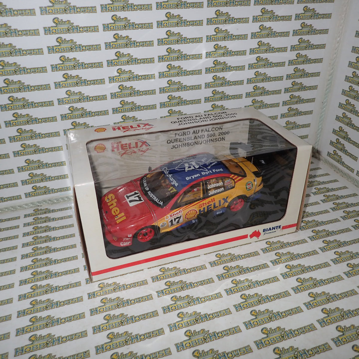 Biante B180101K - 1/18 Scale 2000 #17 DJR Shell Helix Ford AU Falcon QLD 500 Johnson/Johnson