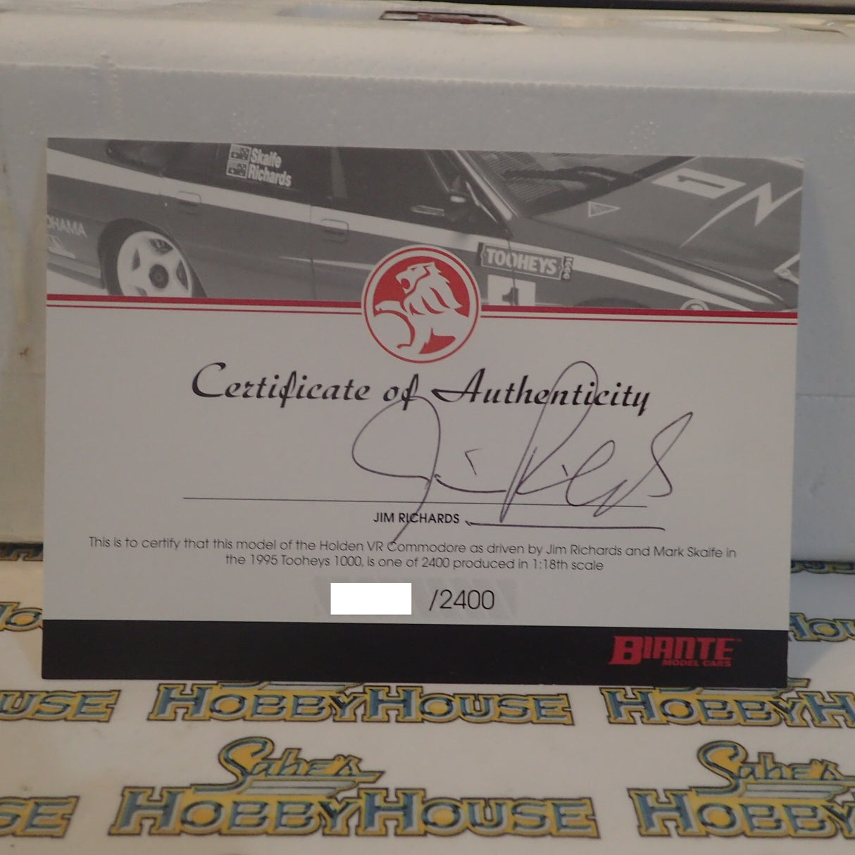 Biante B180401D - 1/18 Scale Holden VR Commodore #1 Skaife/Richards 1995 Tooheys 1000 Diecast Scale Model Replica