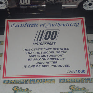 Biante B180702G - 1/18 Scale 2003 00 Motorsport BA Falcon Driven by Greg Ritter Die-cast Model Replica