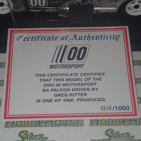 Biante B180702G - 1/18 Scale 2003 00 Motorsport BA Falcon Driven by Greg Ritter Die-cast Model Replica