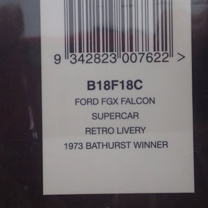 Biante B18F18C - 1/18 Scale Ford FGX Falcon Supercar 1973 Bathurst Winner Retro Livery Diecast Scale Model Replica