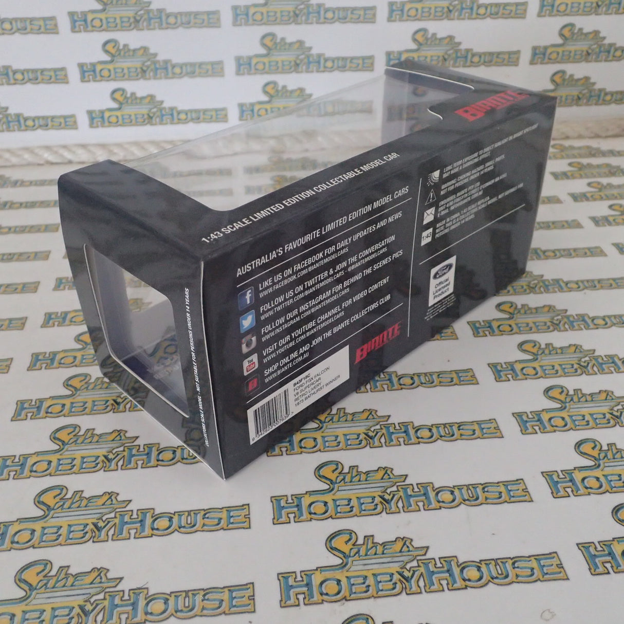 Biante B43F18C – 1/43 Scale Ford FGX Falcon Supercar – 1973 Bathurst Winner Retro Livery Diecast Scale Model Replica