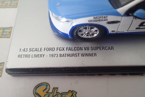 Biante B43F18C – 1/43 Scale Ford FGX Falcon Supercar – 1973 Bathurst Winner Retro Livery Diecast Scale Model Replica
