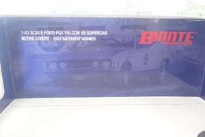 Biante B43F18C – 1/43 Scale Ford FGX Falcon Supercar – 1973 Bathurst Winner Retro Livery Diecast Scale Model Replica