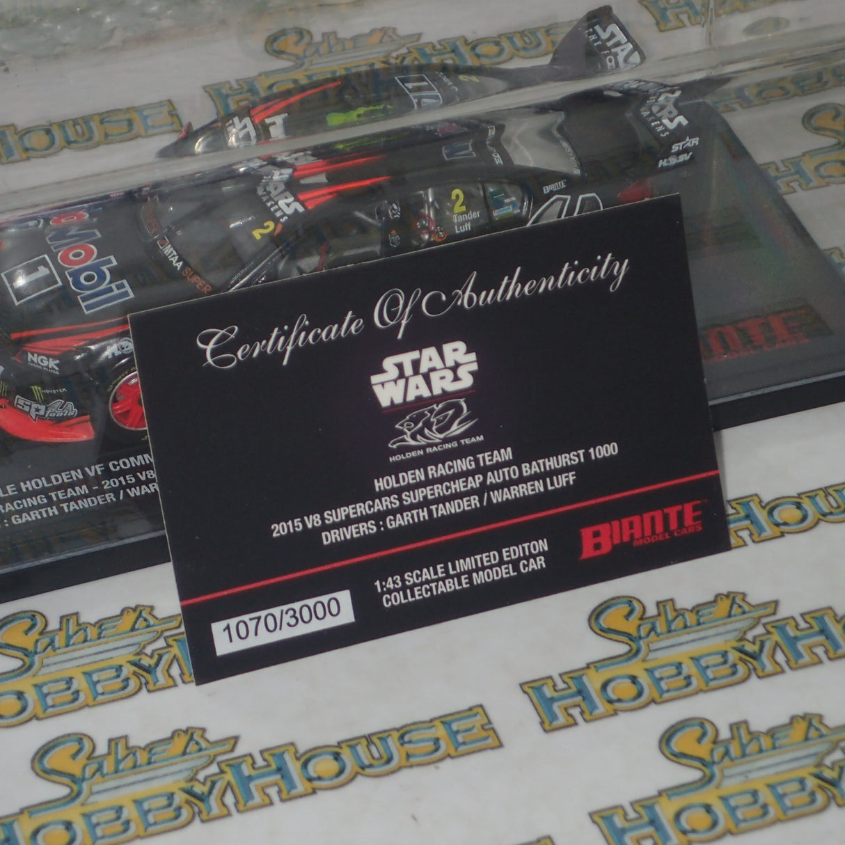 Biante B43H15N - 1/43 Scale Star Wars Livery Holden VF Commodore V8 Supercar Holden Racing Team - 2015 V8 Supercars Supercheap Auto Bathurst 1000 #2 Garth Tander/Warren Luff
