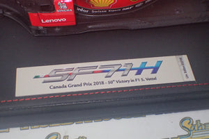 BBR Models BBR181805CANST - Diecast 1/18 Scale Ferrari SF71-H GP Canada 2018 Winner Vettel End Of Race LAST PIECES