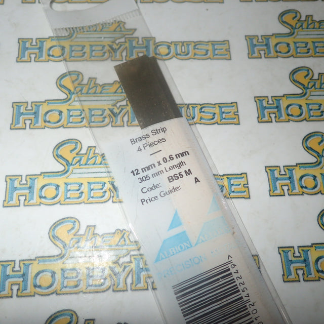Albion Alloys BS5 M - Precision Metals Brass Strip (12mm x 0.6mm) 305mm Long