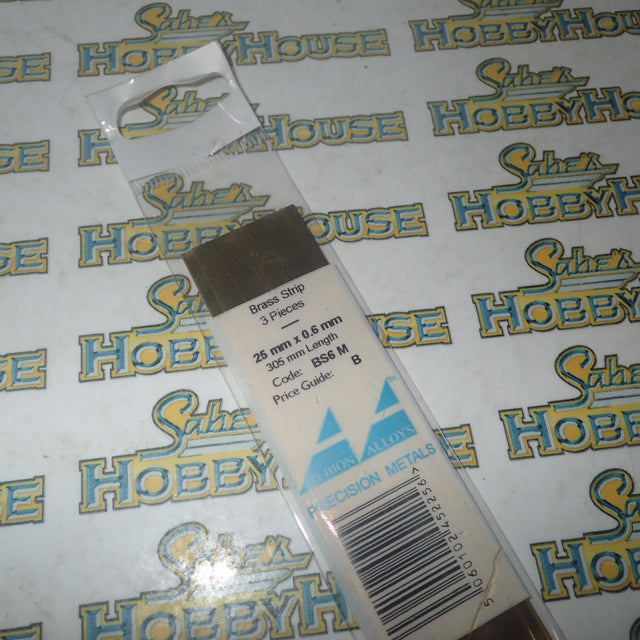 Albion Alloys BS6 M - Precision Metals Brass Strip (25mm x 0.6mm) 305mm Long