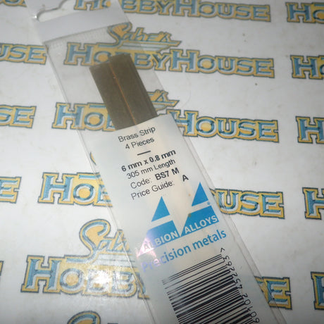 Albion Alloys BS7 M - Precision Metals - Brass Strip (6mm x 0.8mm) 305mm Long