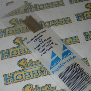 Albion Alloys BT3 M - Precision Metals Brass Round Tube (3mm X 0.45mm) 305mm Long