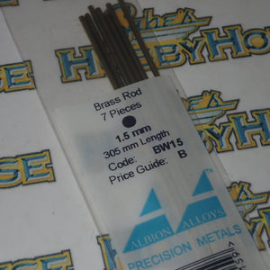 Albion Alloys BW15 - Precision Metals - Brass Rod (1.5mm) 305mm Long