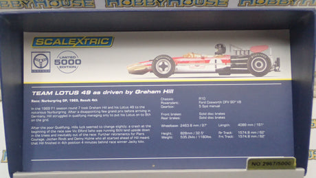 Scalextric C3701AF Team Lotus 49 1968 #1 G. Hill Slot Car