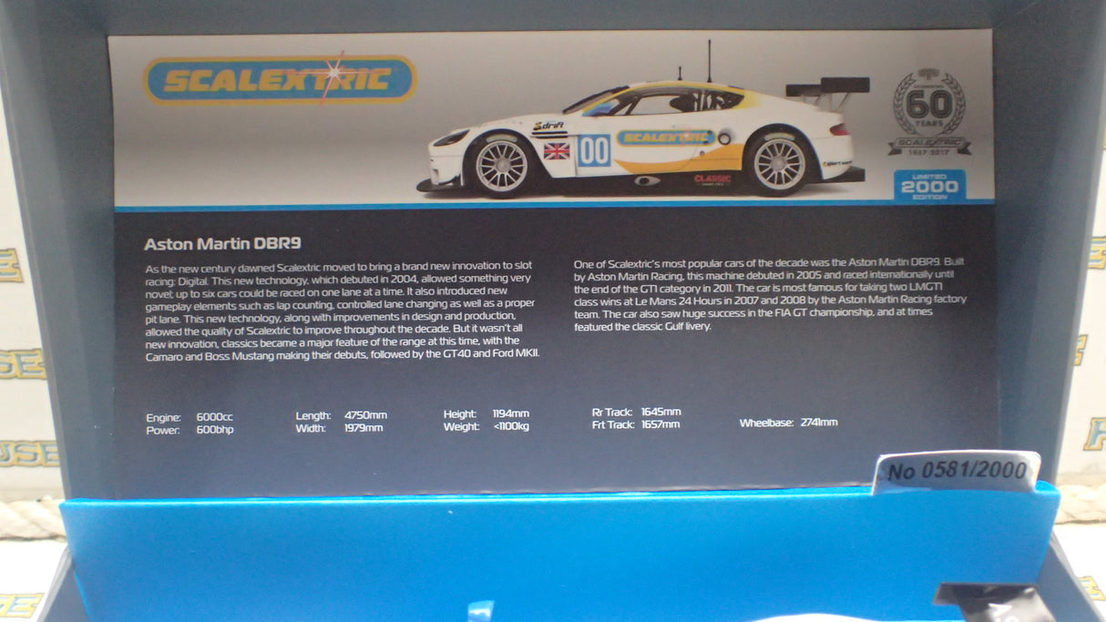 Scalextric C3830A 60th Anniversary No.2 2000 Aston Martin DBR9 Slot Car