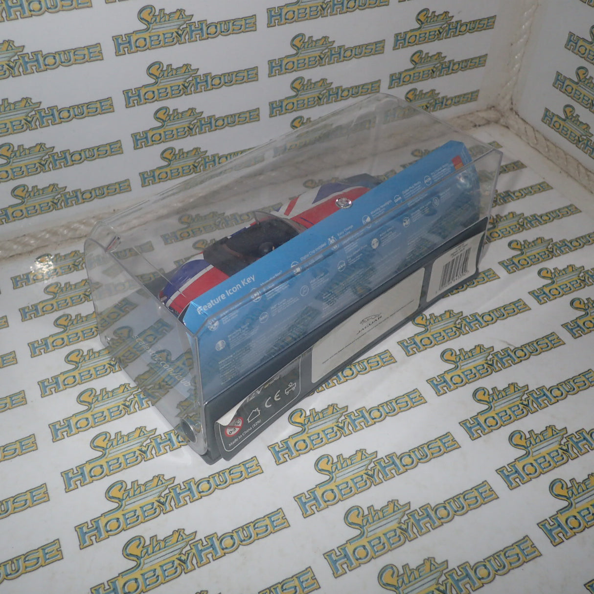 Scalextric C3878 - 1/32 Scale - Jaguar E-Type Union Jack Slot Car