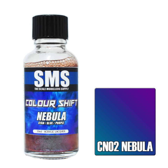The Scale Modellers Supply - CN02 COLOUR SHIFT NEBULA (CYAN / BLUE / PURPLE) Acrylic Lacquer 30ml Bottle