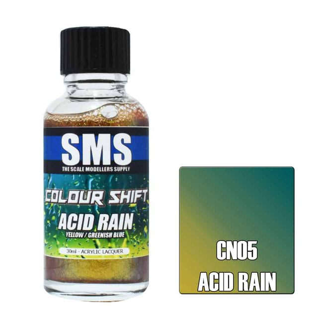 The Scale Modellers Supply - CN05 COLOUR SHIFT ACID RAIN (YELLOW / GREENISH BLUE) Acrylic Lacquer 30ml Bottle