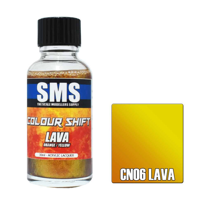 The Scale Modellers Supply - CN06 COLOUR SHIFT LAVA (ORANGE/YELLOW) Acrylic Lacquer 30ml Bottle