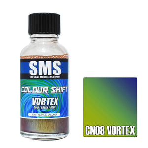 The Scale Modellers Supply - CN08 COLOUR SHIFT VORTEX (GOLD/GREEN/BLUE) Acrylic Lacquer 30ml Bottle