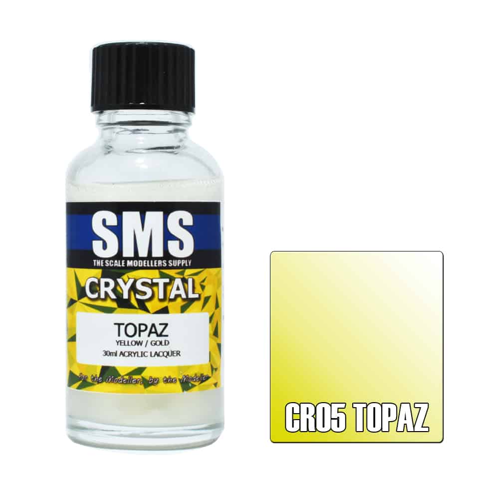 The Scale Modellers Supply - CR05 CRYSTAL TOPAZ (YELLOW/GOLD) Acrylic Lacquer 30ML Bottle