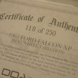 DDA DDA003-B - 1/18 Scale Artisan Collection 1965 Ford XP Falcon in White with Mag Wheel Variation Diecast Scale Model Replica