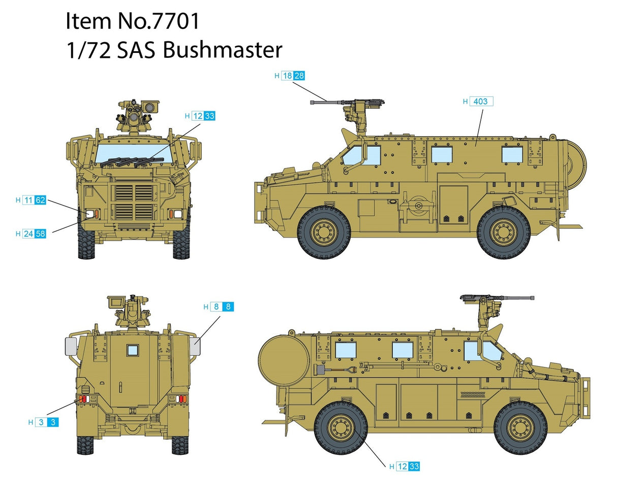 Dragon 7701 - 1/72 SAS Bushmaster Plastic Model Kit