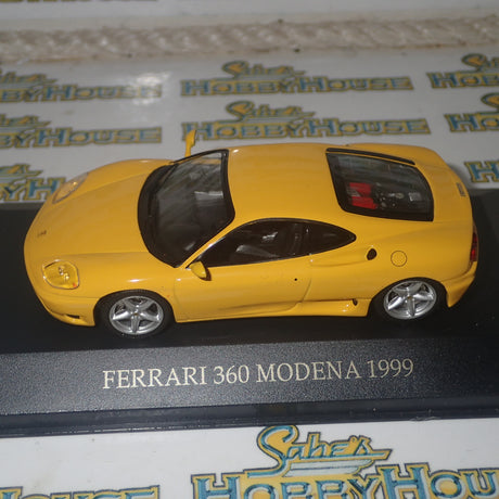 IXO FER017 - 1/43 Scale Ferrari 360 Modena 1999 in Yellow Diecast Scale Model Replica