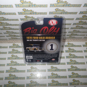 ACME GL-51487 - 1/64 Scale 1970 FORD BAJA BRONCO - BIG OLY TRIBUTE EDITION - ACME EXCLUSIVE Diecast Scale Model Replica