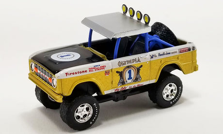ACME GL-51487 - 1/64 Scale 1970 FORD BAJA BRONCO - BIG OLY TRIBUTE EDITION - ACME EXCLUSIVE Diecast Scale Model Replica