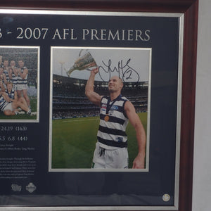 ELITE AUTHENTICS - GEELONG 2007 PREMIERS Personally signed by Captain Tom Harley & Coach Mark Thompson