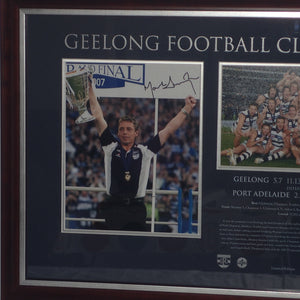 ELITE AUTHENTICS - GEELONG 2007 PREMIERS Personally signed by Captain Tom Harley & Coach Mark Thompson