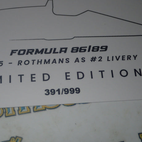 NSR HL05 - 1:32 SCALE FORMULA 86/89 - ROTHMANS AS #2 LIVERY
