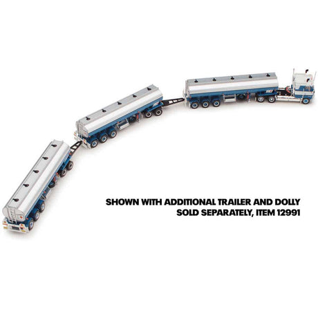 Highway Replicas - 1/64 Scale - #12009 Tanker Road Train in Blue & White Diecast Model Replica