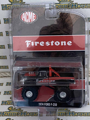 ACME GL-51272 - 1/64 Scale 1974 Ford F-250 Monster Truck Firestone ACME Exclusive Diecast Scale Model Replica