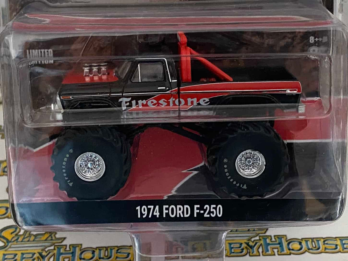 ACME GL-51272 - 1/64 Scale 1974 Ford F-250 Monster Truck Firestone ACME Exclusive Diecast Scale Model Replica