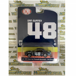ACME - 1/64 Scale - GL-51263 #48 1970 Plymouth Trans Am Barracuda - Dan Gurney Diecast Scale Model Replica