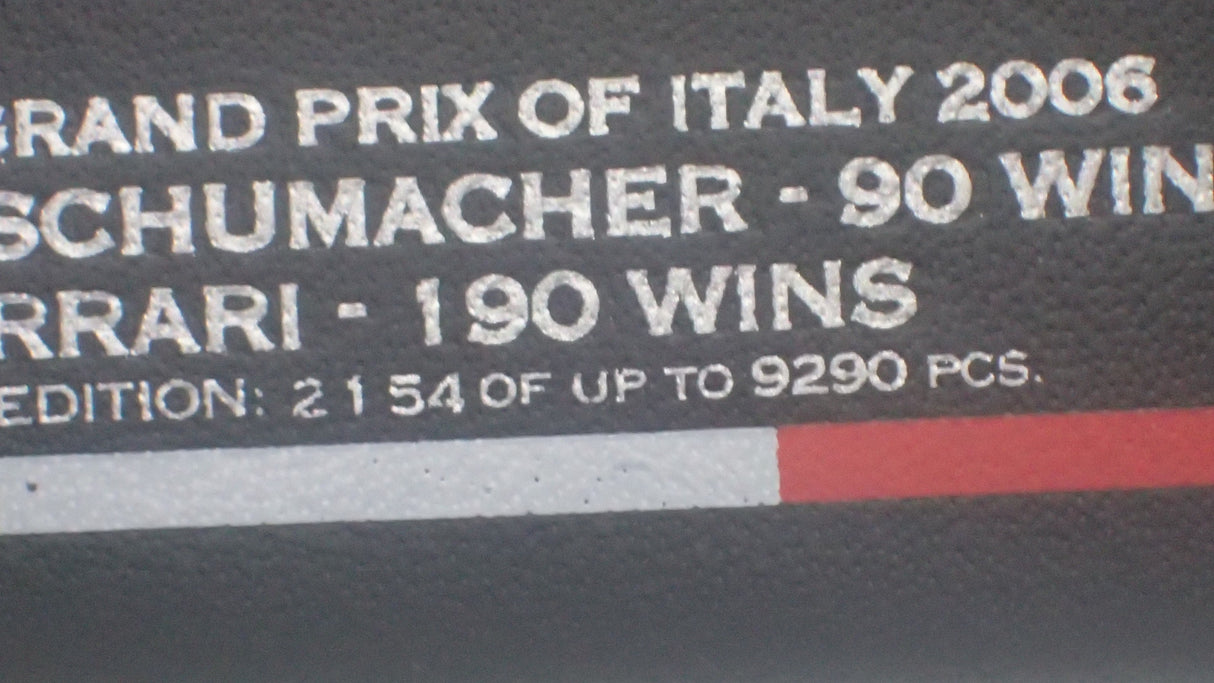Hotwheels J2994 - 1/18 Scale - Ferrari F1 Michael Schumacher 90 wins Die-cast Scale Replica