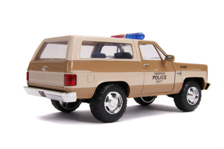 Jada Toys 31111 - 1/24 Scale - Hollywood Rides Series - Stranger Things - Hopper's Chevy Blazer with Police Badge Diecast Scale Model Replica
