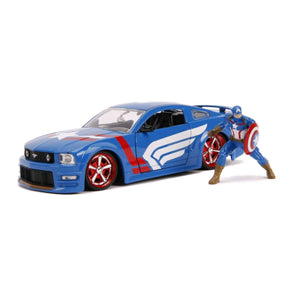 Jada - 1:24 Scale - Captain America - 2006 Ford Mustang GT Hollywood Ride Diecast Model Replica