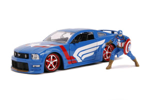 Jada - 1:24 Scale - Captain America - 2006 Ford Mustang GT Hollywood Ride Diecast Model Replica