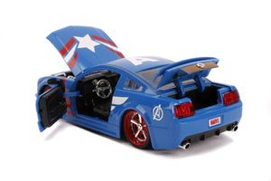 Jada - 1:24 Scale - Captain America - 2006 Ford Mustang GT Hollywood Ride Diecast Model Replica