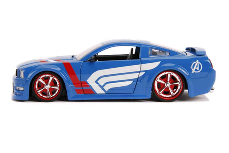 Jada - 1:24 Scale - Captain America - 2006 Ford Mustang GT Hollywood Ride Diecast Model Replica