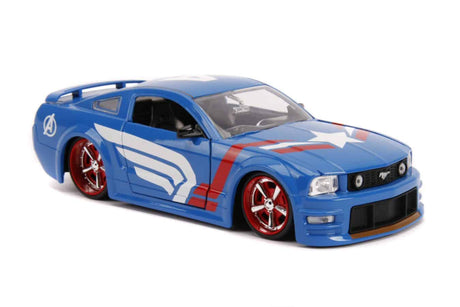 Jada - 1:24 Scale - Captain America - 2006 Ford Mustang GT Hollywood Ride Diecast Model Replica
